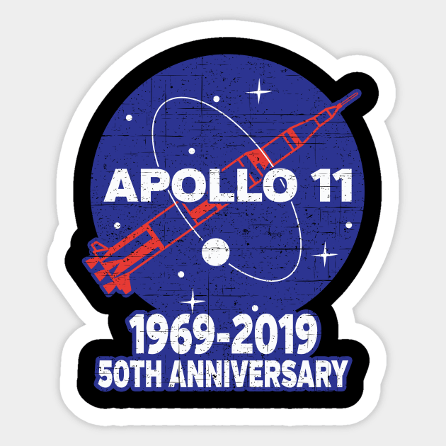 Apollo 11 50th Anniversary NASA Moon Landing Logo Sticker by RadStar